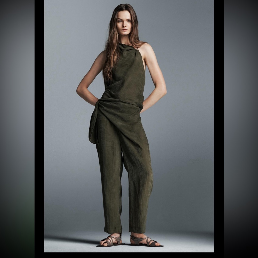 2-pc Zara zw collection halter top and wrap front pants set